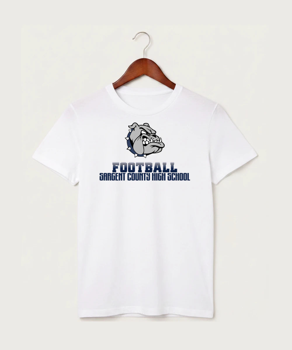 Sargent County High School Football (Boys) - White T-Shirt - Full Front