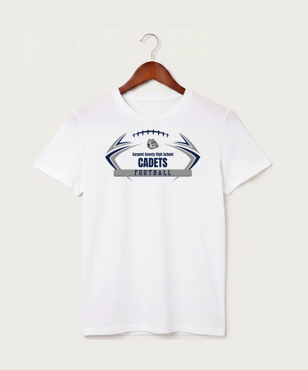 Sargent County High School Football (Boys) - White T-Shirt - Full Front