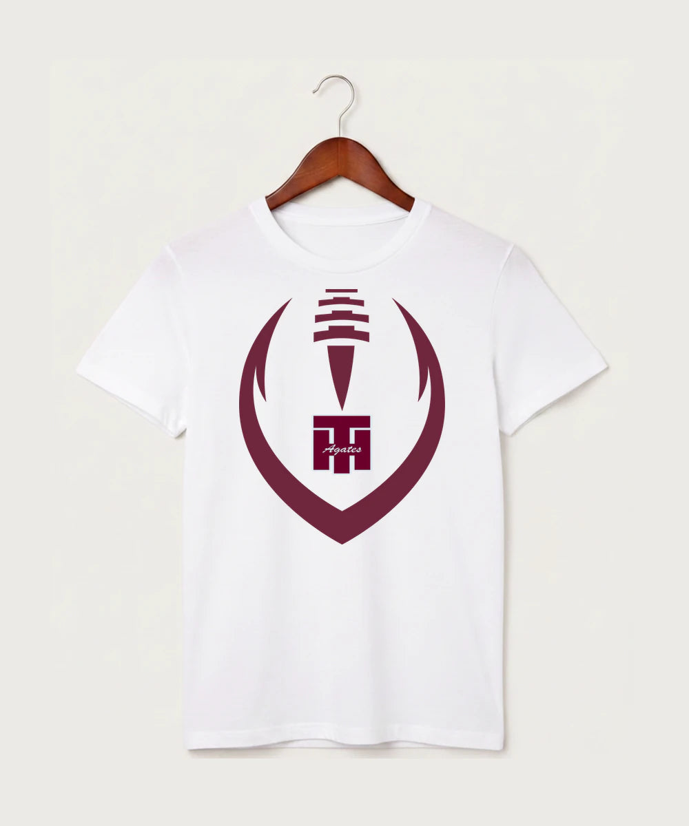 Two Harbors High School Football (Boys) - White T-Shirt - Full Front