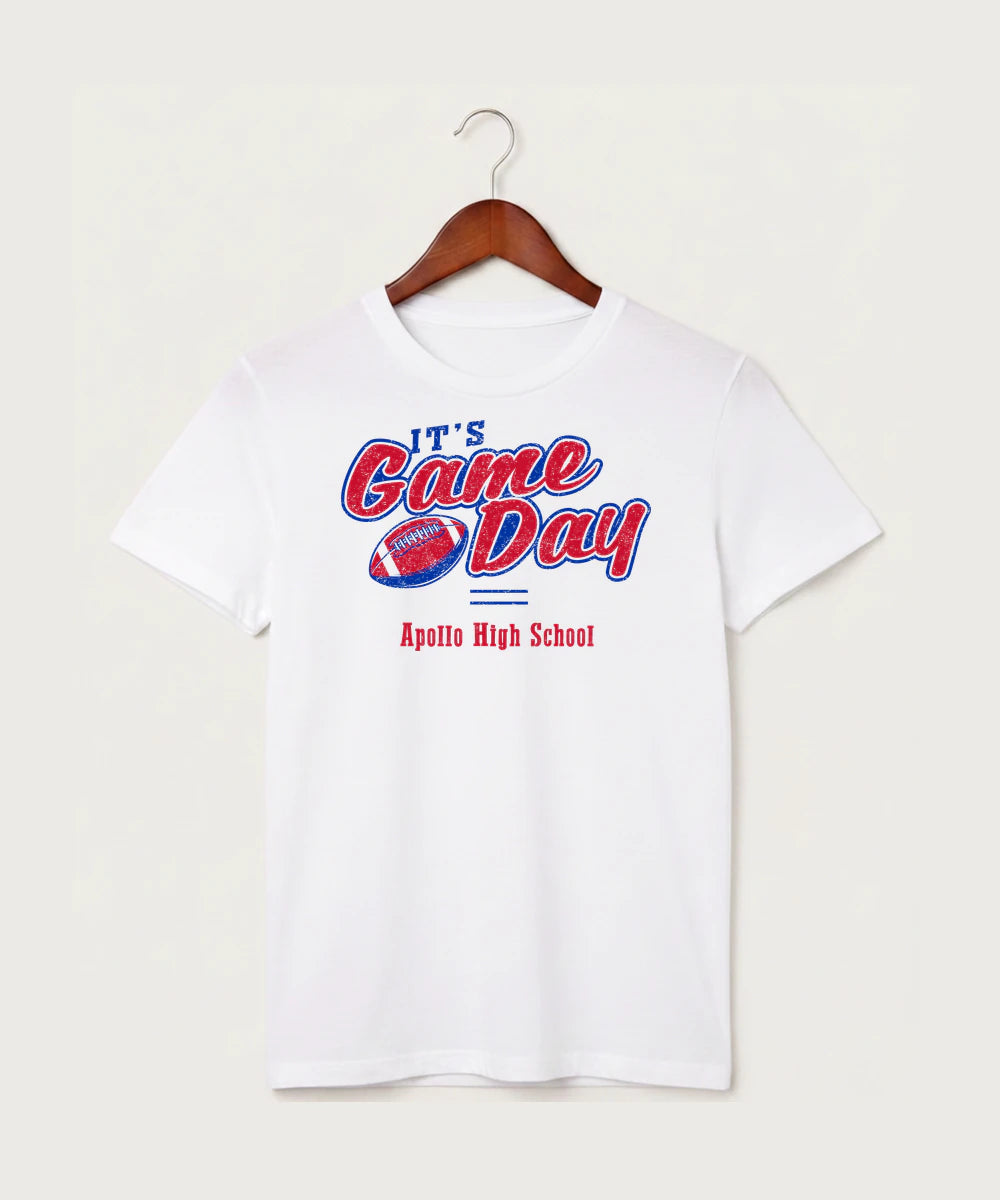Apollo High School Football (Boys) - White T-Shirt - Full Front