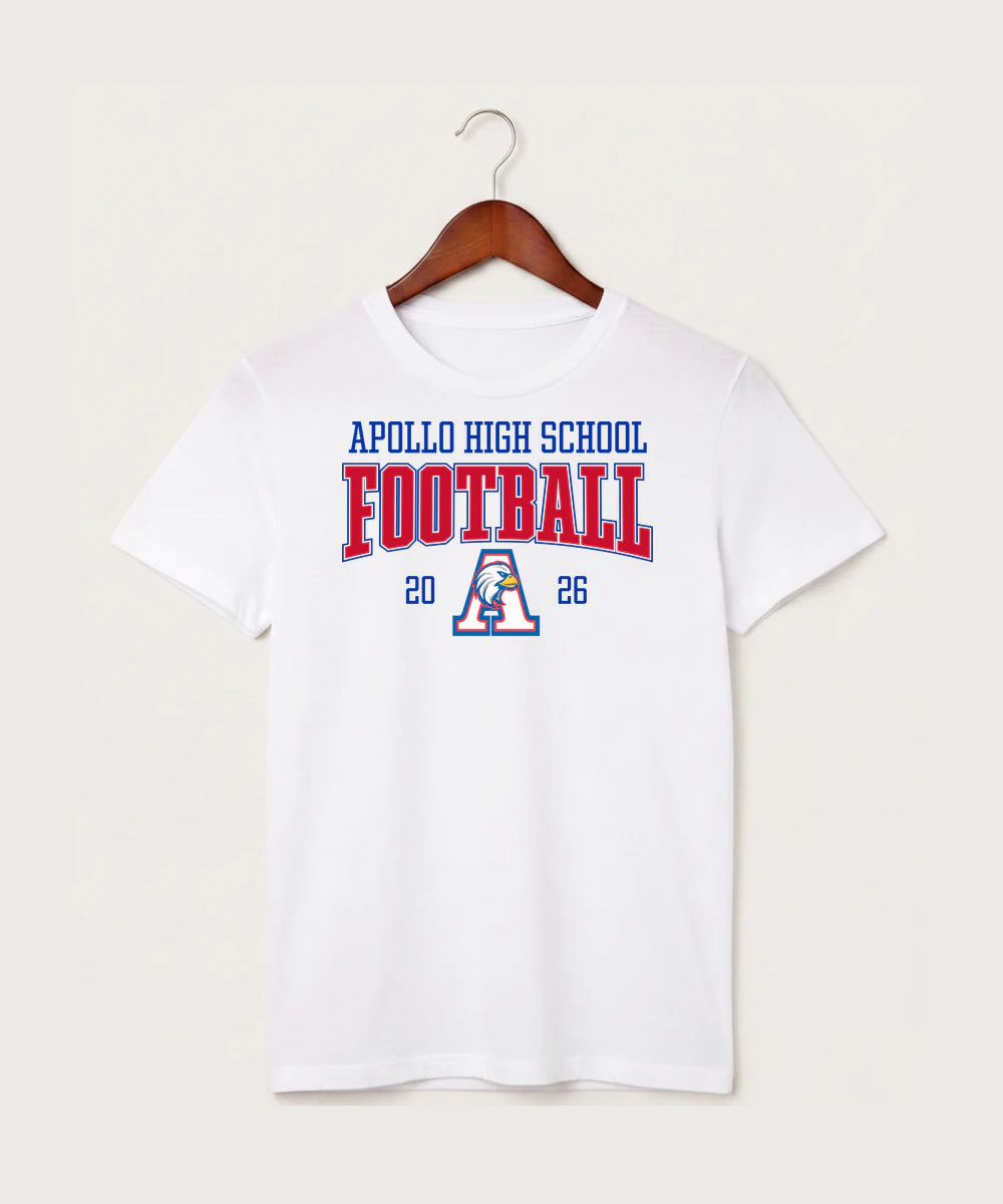 Apollo High School Football (Boys) - White T-Shirt - Full Front