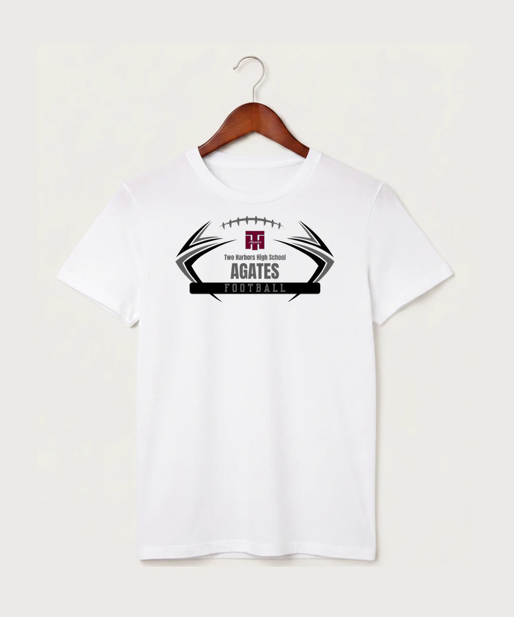 Two Harbors High School Football (Boys) - White T-Shirt - Full Front