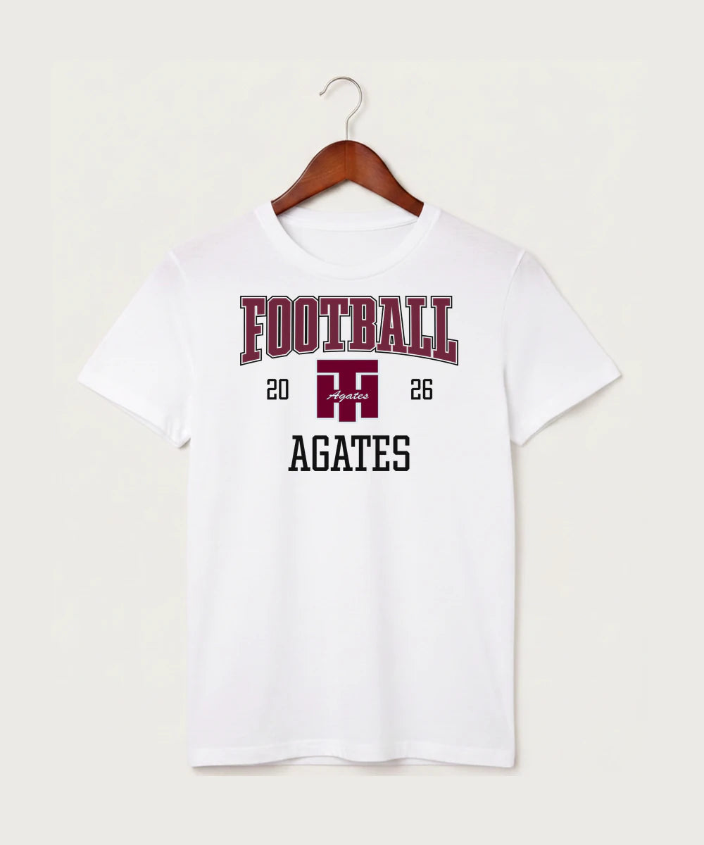 Two Harbors High School Football (Boys) - White T-Shirt - Full Front