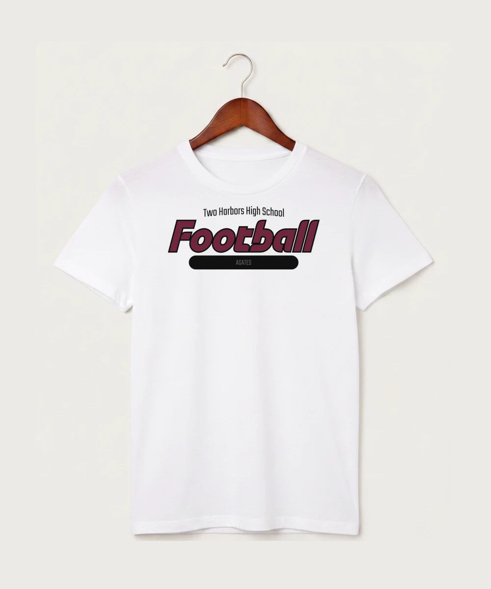Two Harbors High School Football (Boys) - White T-Shirt - Full Front