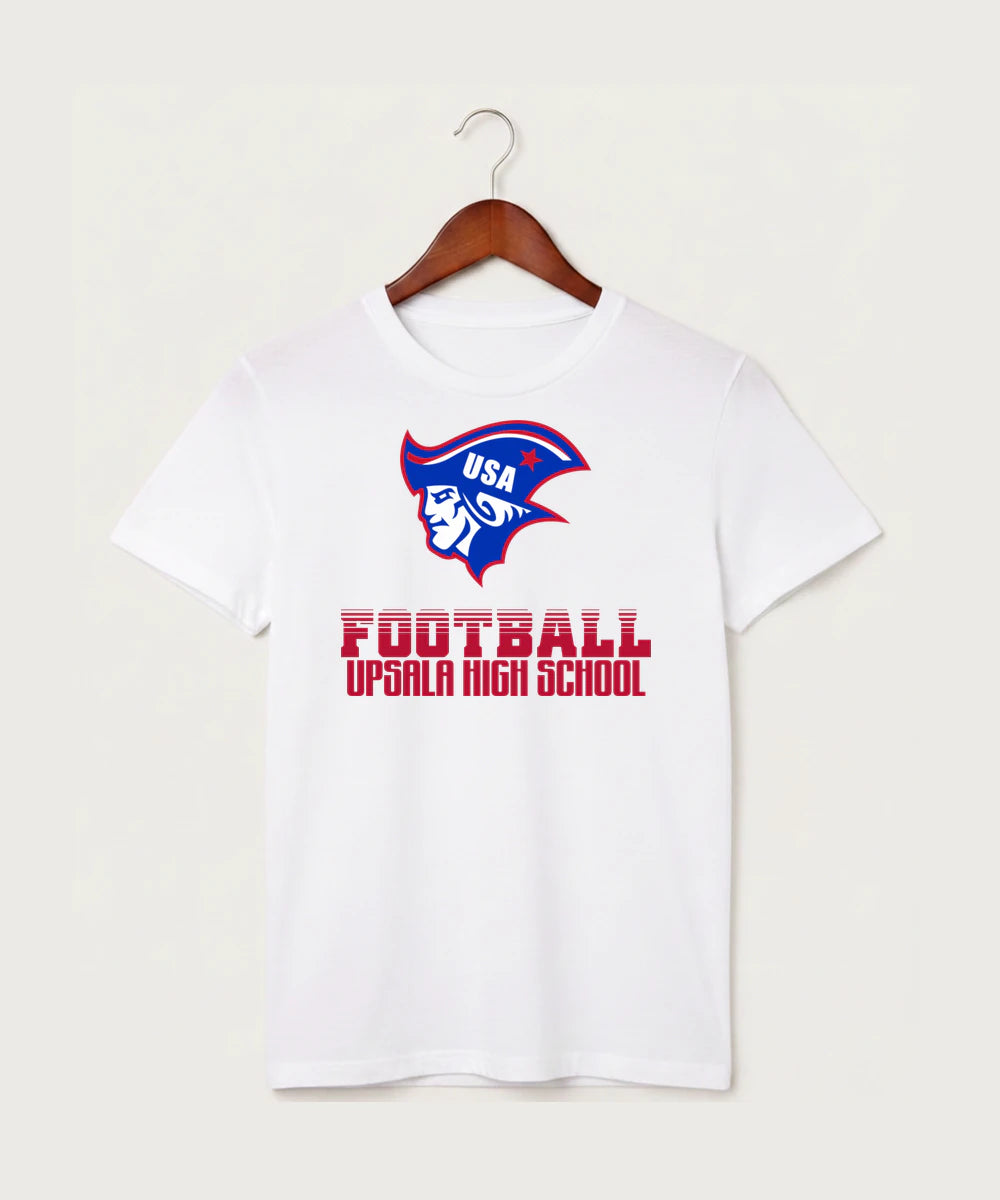 Upsala High School Football (Boys) - White T-Shirt - Full Front