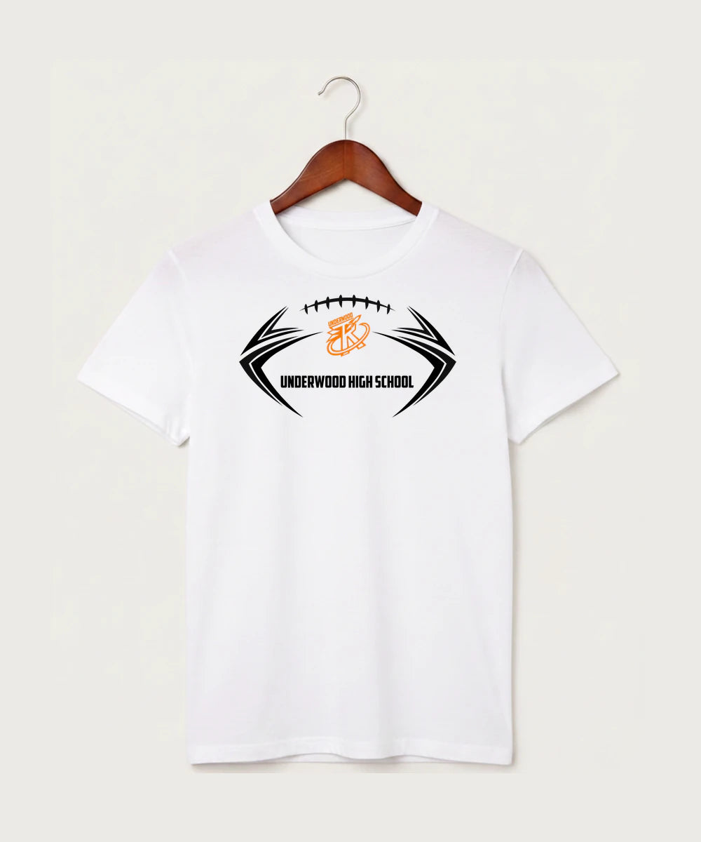 Underwood High School Football (Boys) - White T-Shirt - Full Front