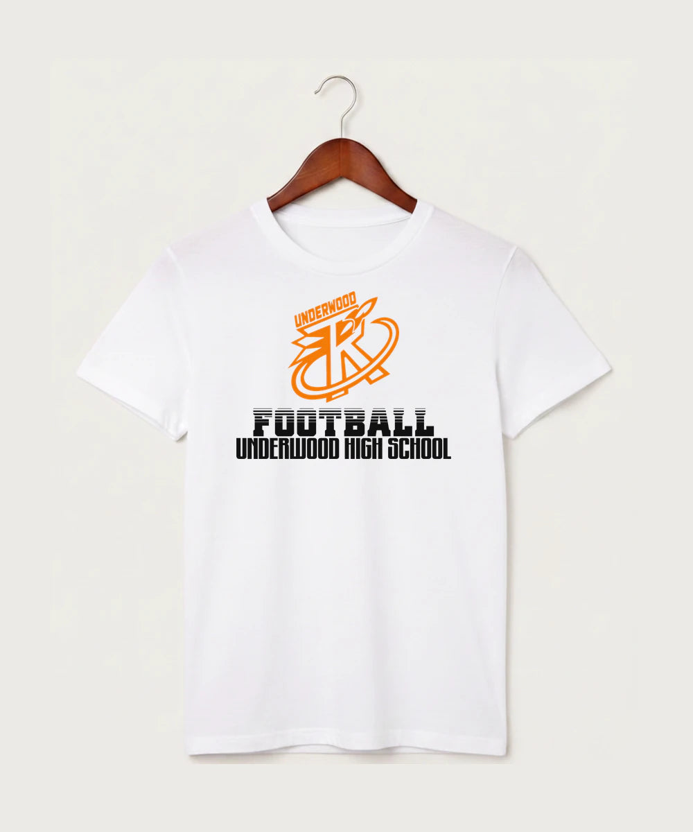 Underwood High School Football (Boys) - White T-Shirt - Full Front