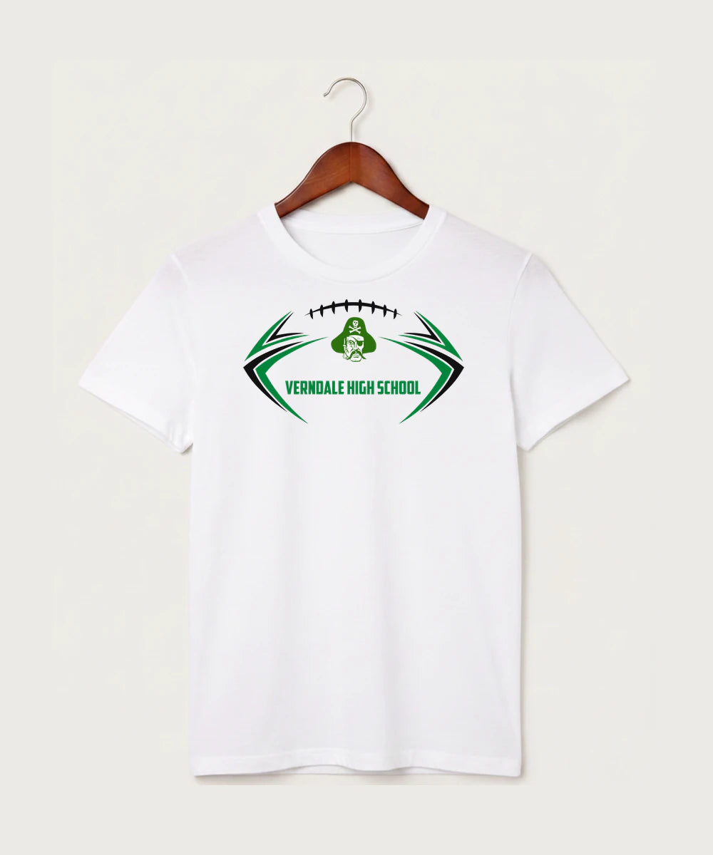 Verndale High School Football (Boys) - White T-Shirt - Full Front