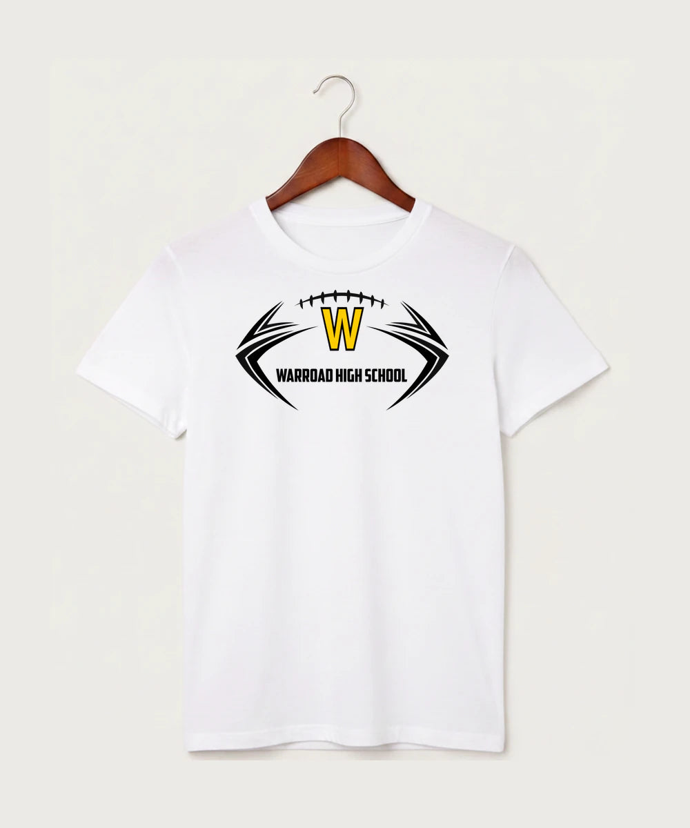 Warroad High School Football (Boys) - White T-Shirt - Full Front