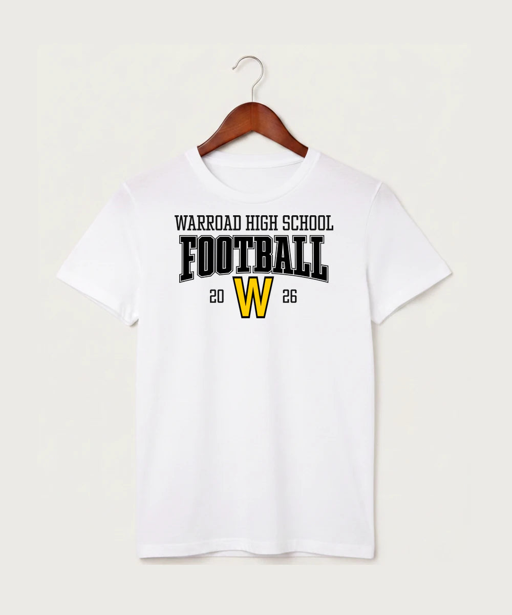 Warroad High School Football (Boys) - White T-Shirt - Full Front