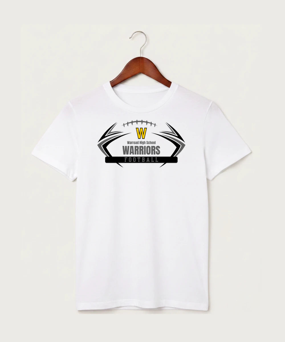 Warroad High School Football (Boys) - White T-Shirt - Full Front