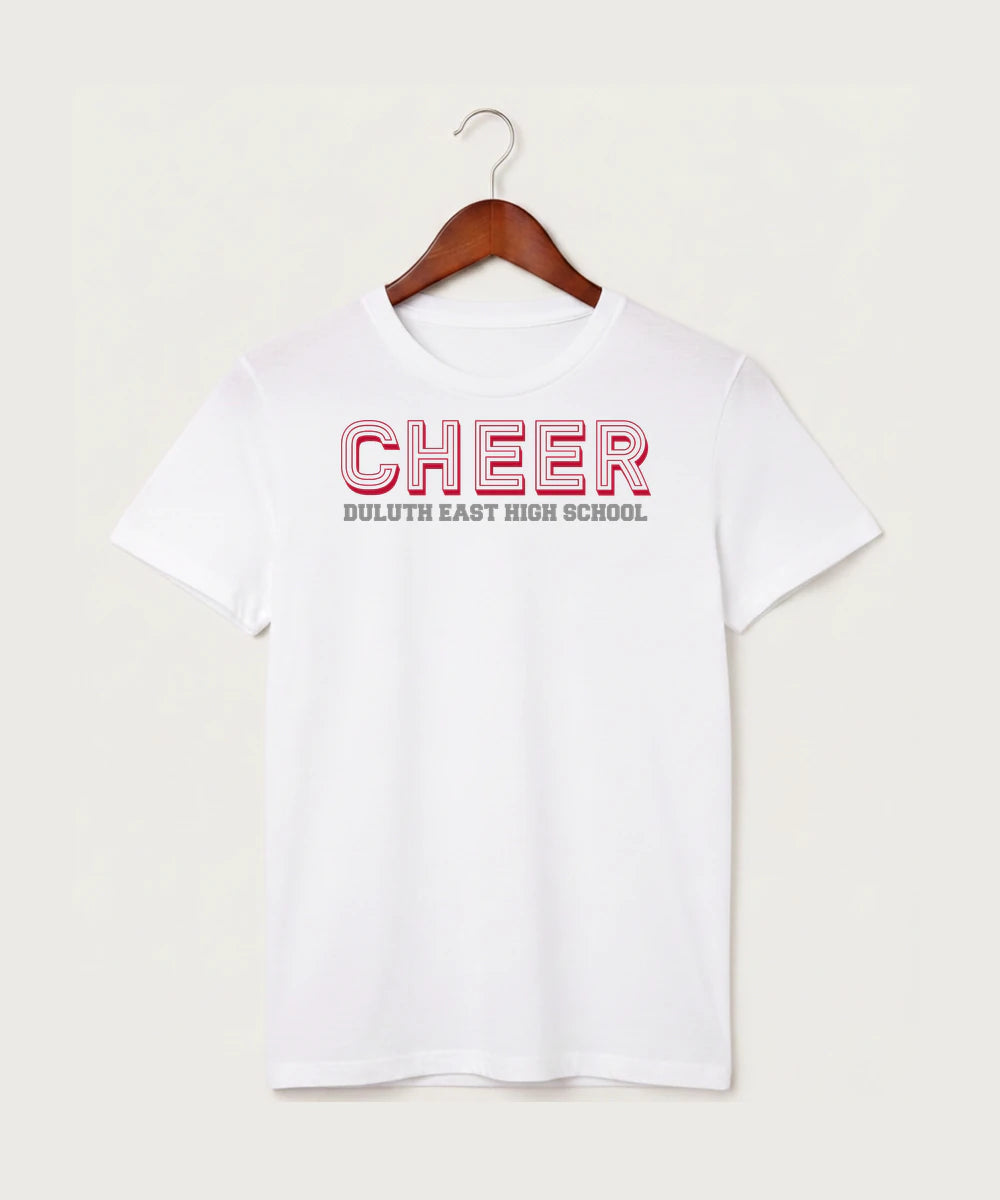 Duluth East High School Cheer (Coed) - White T-Shirt - Full Front