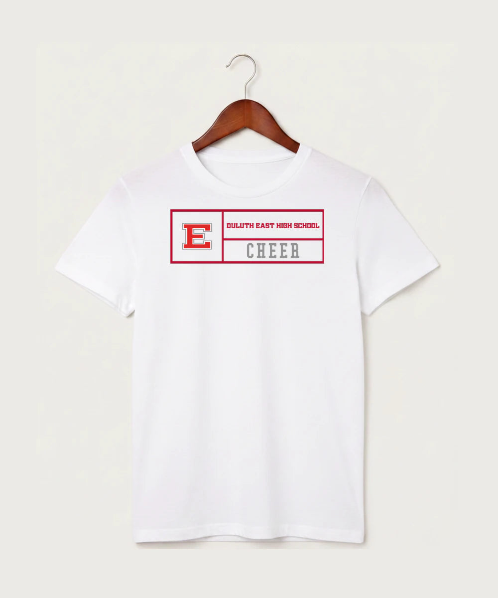 Duluth East High School Cheer (Coed) - White T-Shirt - Full Front