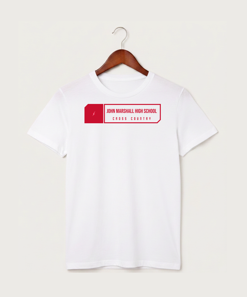 John Marshall High School Cross Country (Coed) - White T-Shirt - Full Front