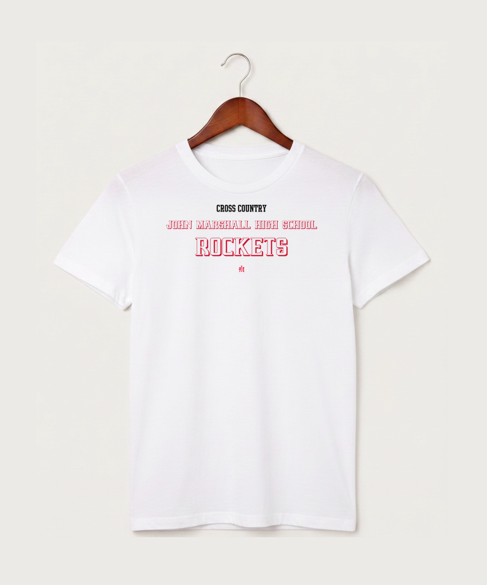 John Marshall High School Cross Country (Coed) - White T-Shirt - Full Front
