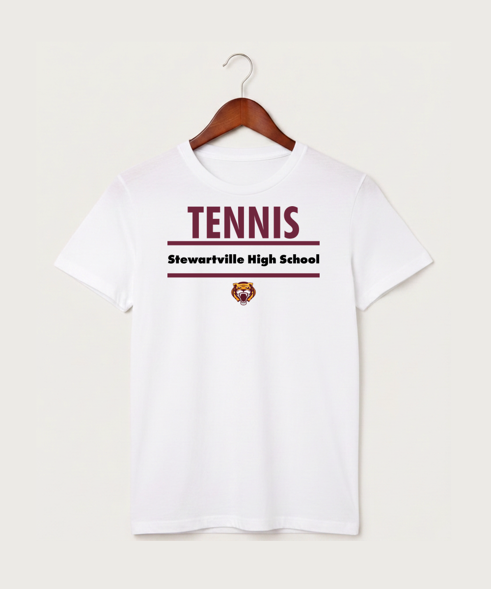 Stewartville High School Tennis (Coed) - White T-Shirt - Full Front