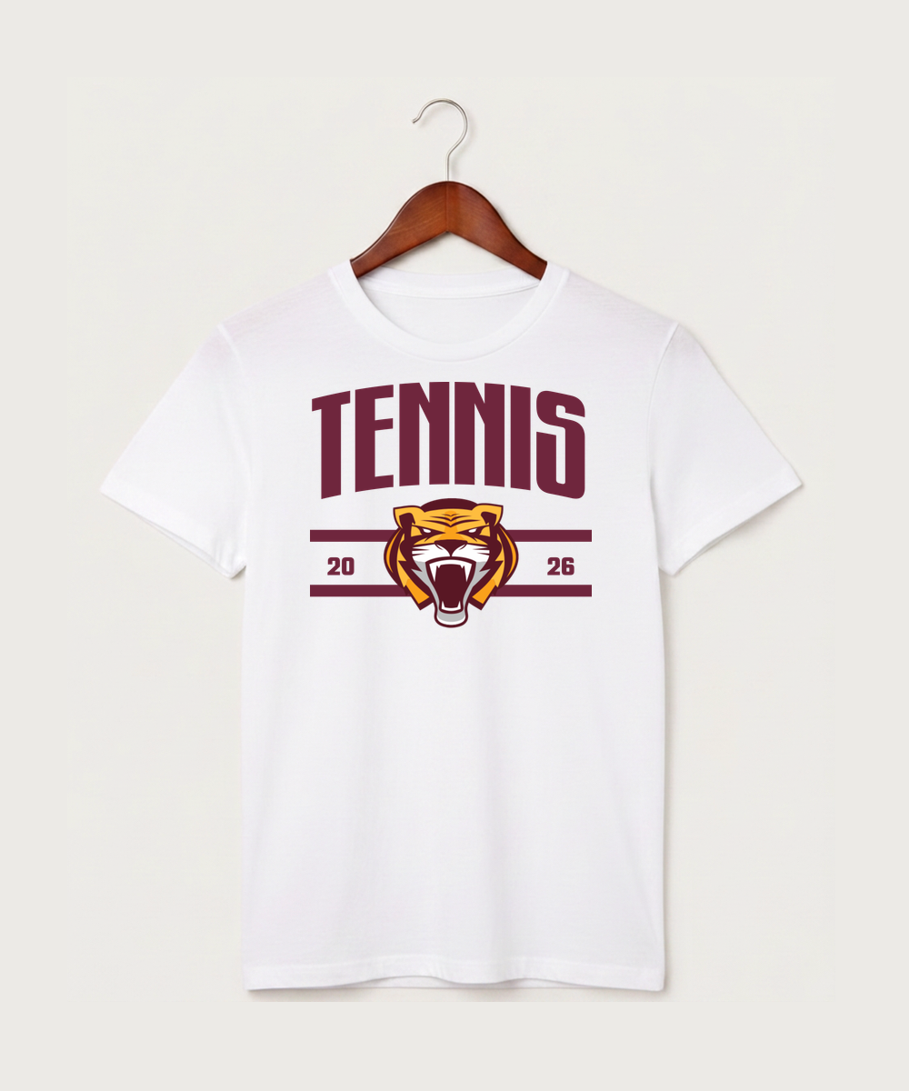 Stewartville High School Tennis (Coed) - White T-Shirt - Full Front