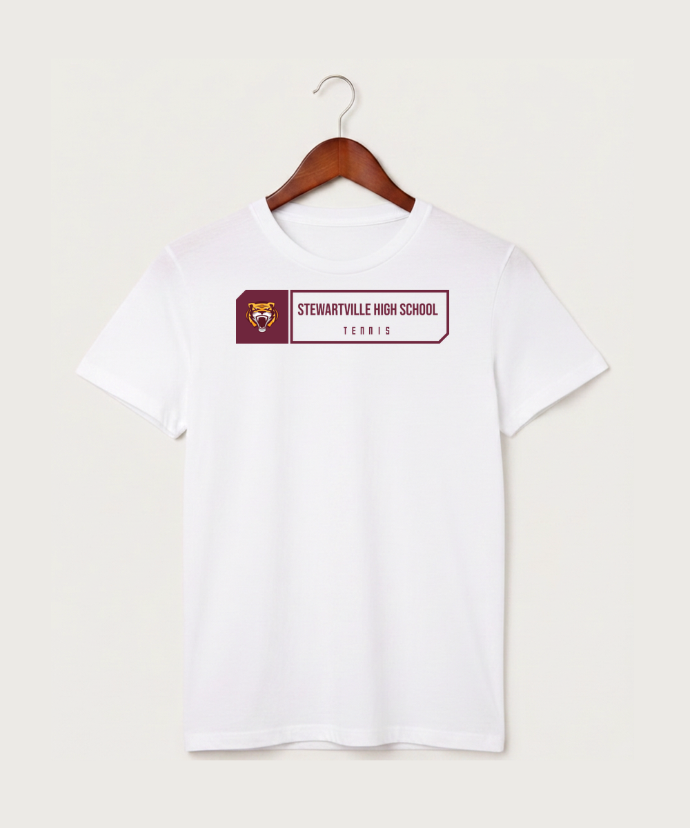 Stewartville High School Tennis (Coed) - White T-Shirt - Full Front