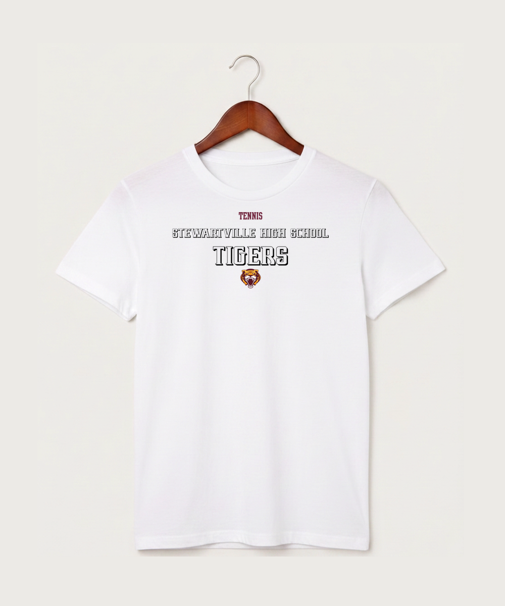Stewartville High School Tennis (Coed) - White T-Shirt - Full Front