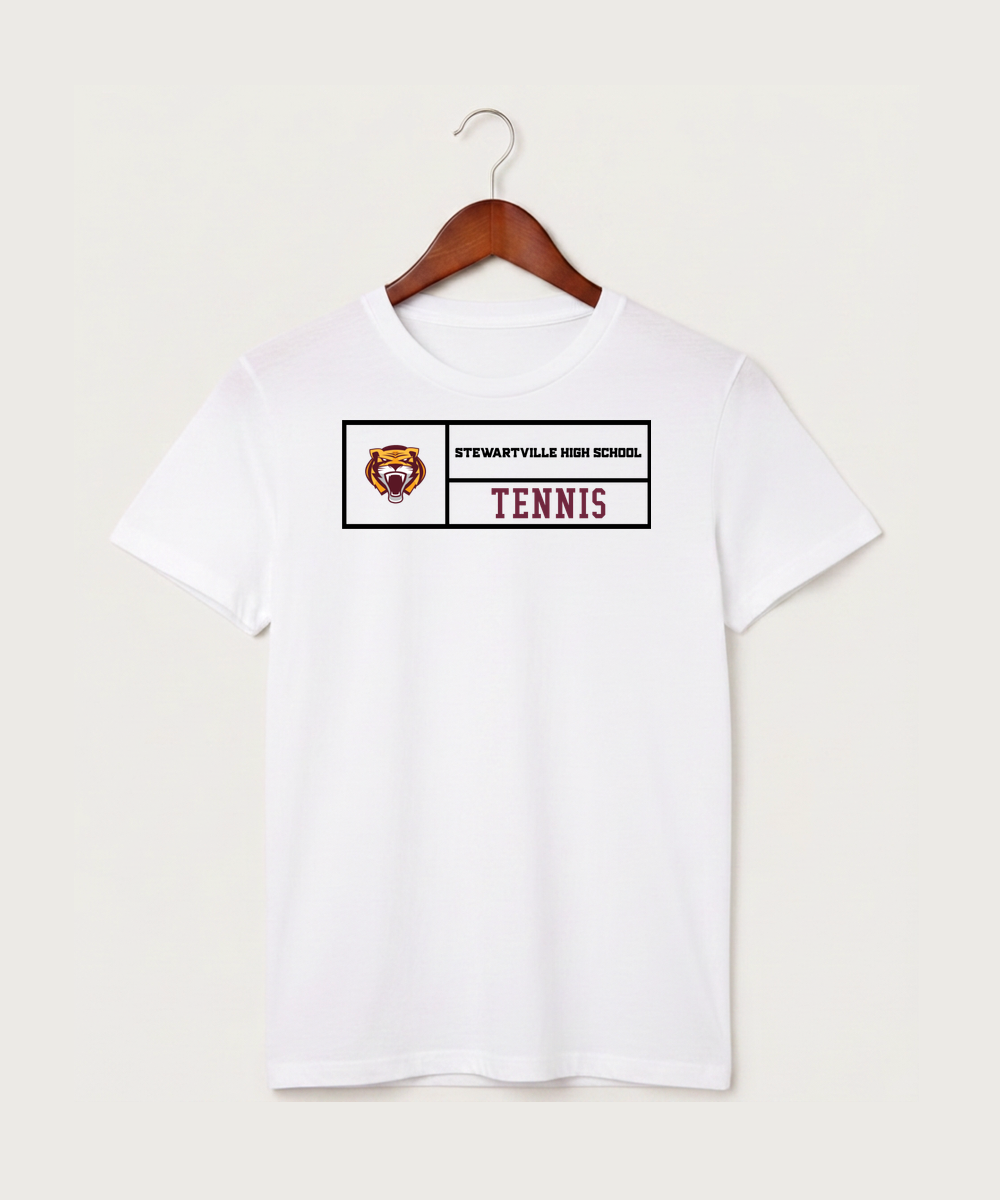 Stewartville High School Tennis (Coed) - White T-Shirt - Full Front