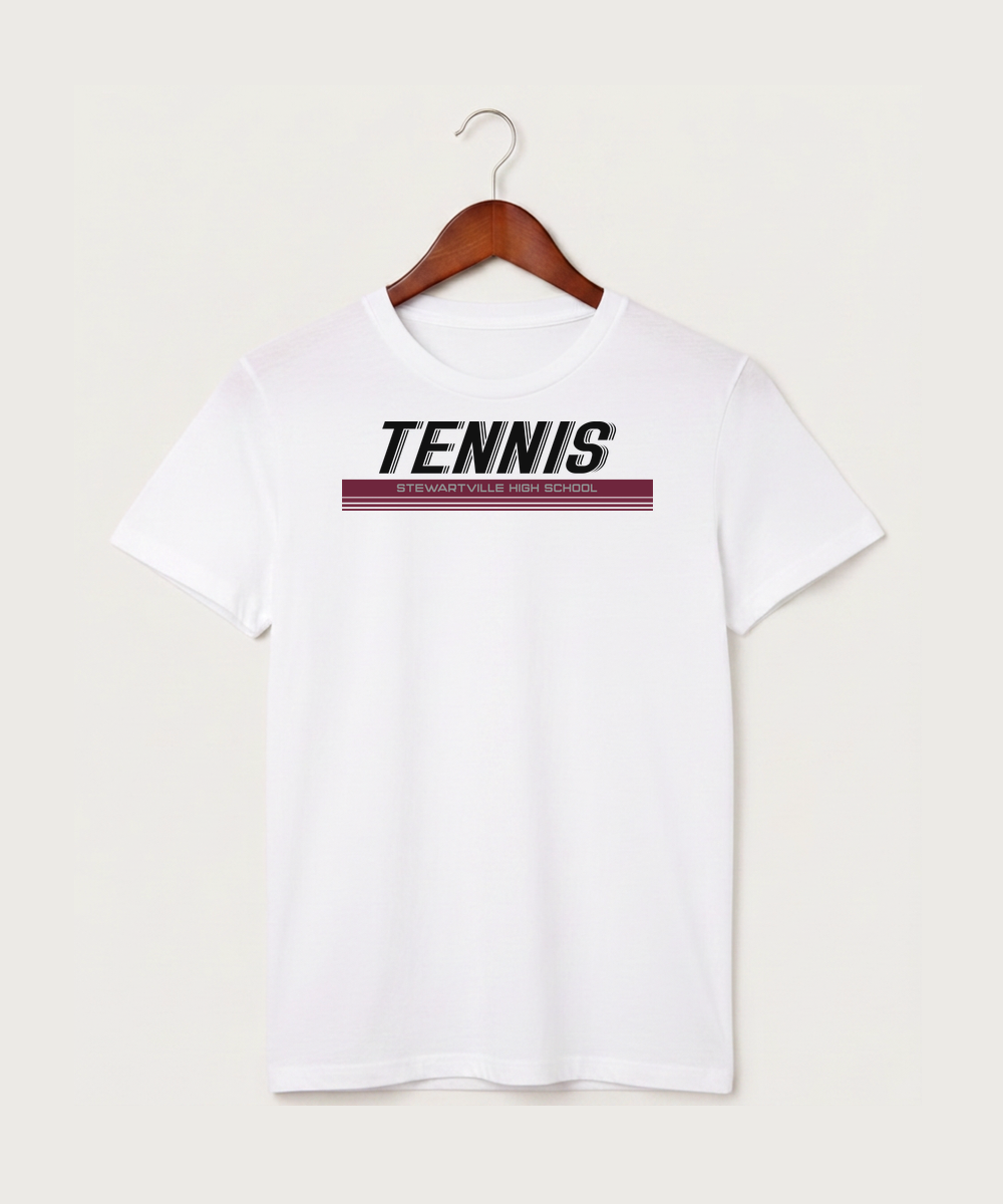 Stewartville High School Tennis (Coed) - White T-Shirt - Full Front