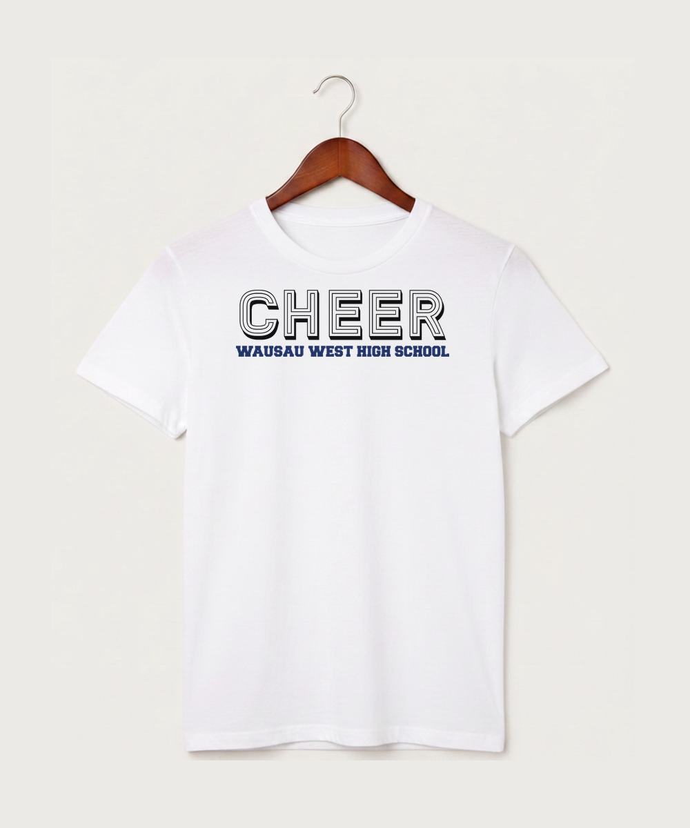 Wausau West High School Cheer - White T-Shirt - Full Front
