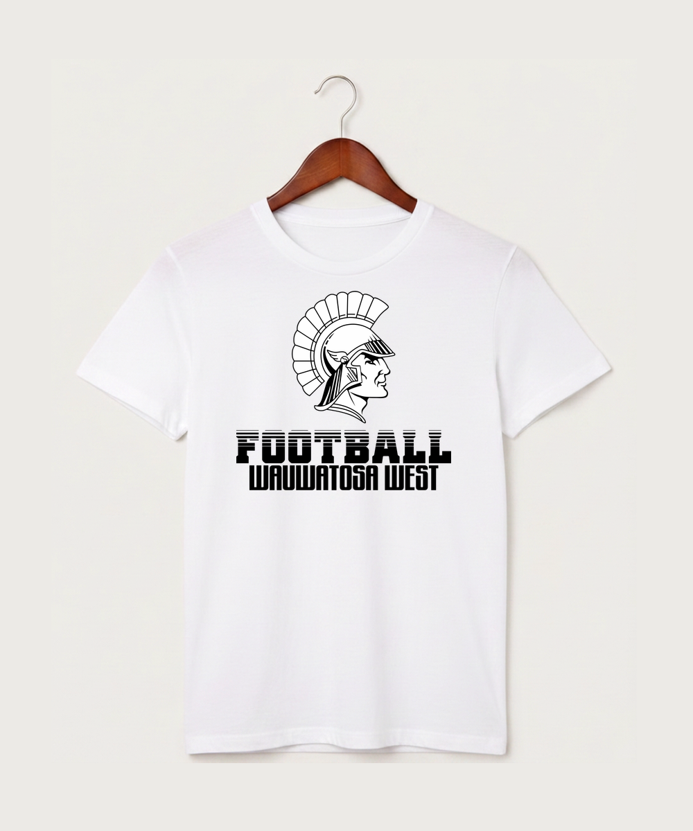 Wauwatosa West Football - White T-Shirt - Full Front