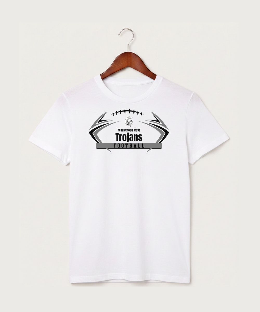Wauwatosa West Football - White T-Shirt - Full Front