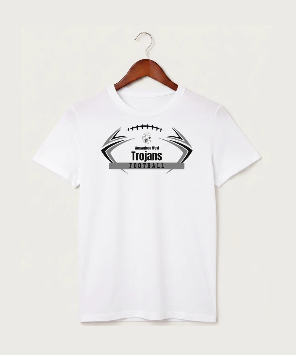 Wauwatosa West Football - White T-Shirt - Full Front