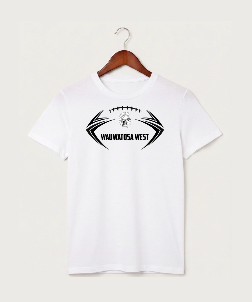 Wauwatosa West Football - White T-Shirt - Full Front