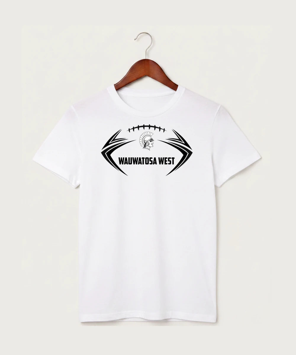 Wauwatosa West Football - White T-Shirt - Full Front