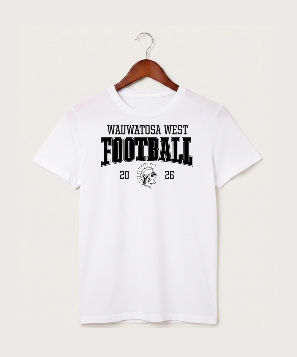 Wauwatosa West Football - White T-Shirt - Full Front