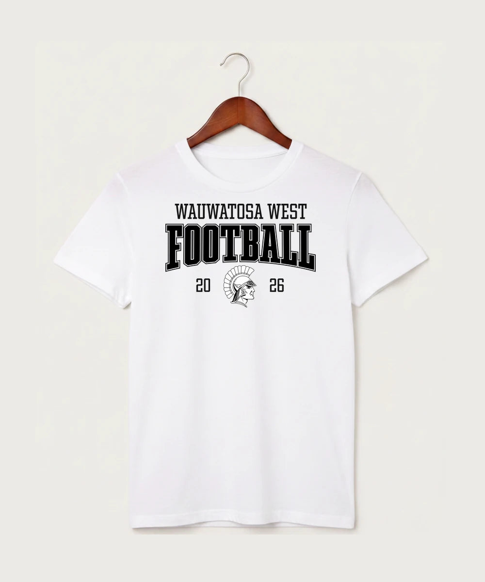 Wauwatosa West Football - White T-Shirt - Full Front