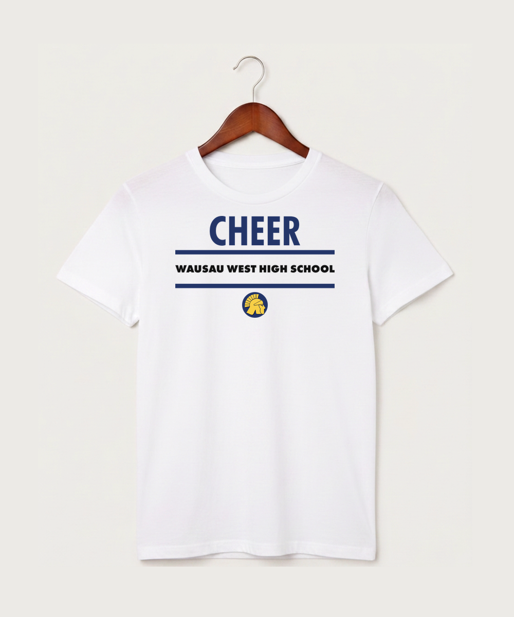 Wausau West High School Cheer - White T-Shirt - Full Front