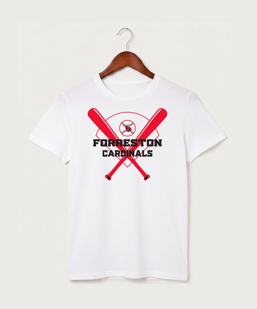 Forreston Baseball - White T-Shirt - Full Front