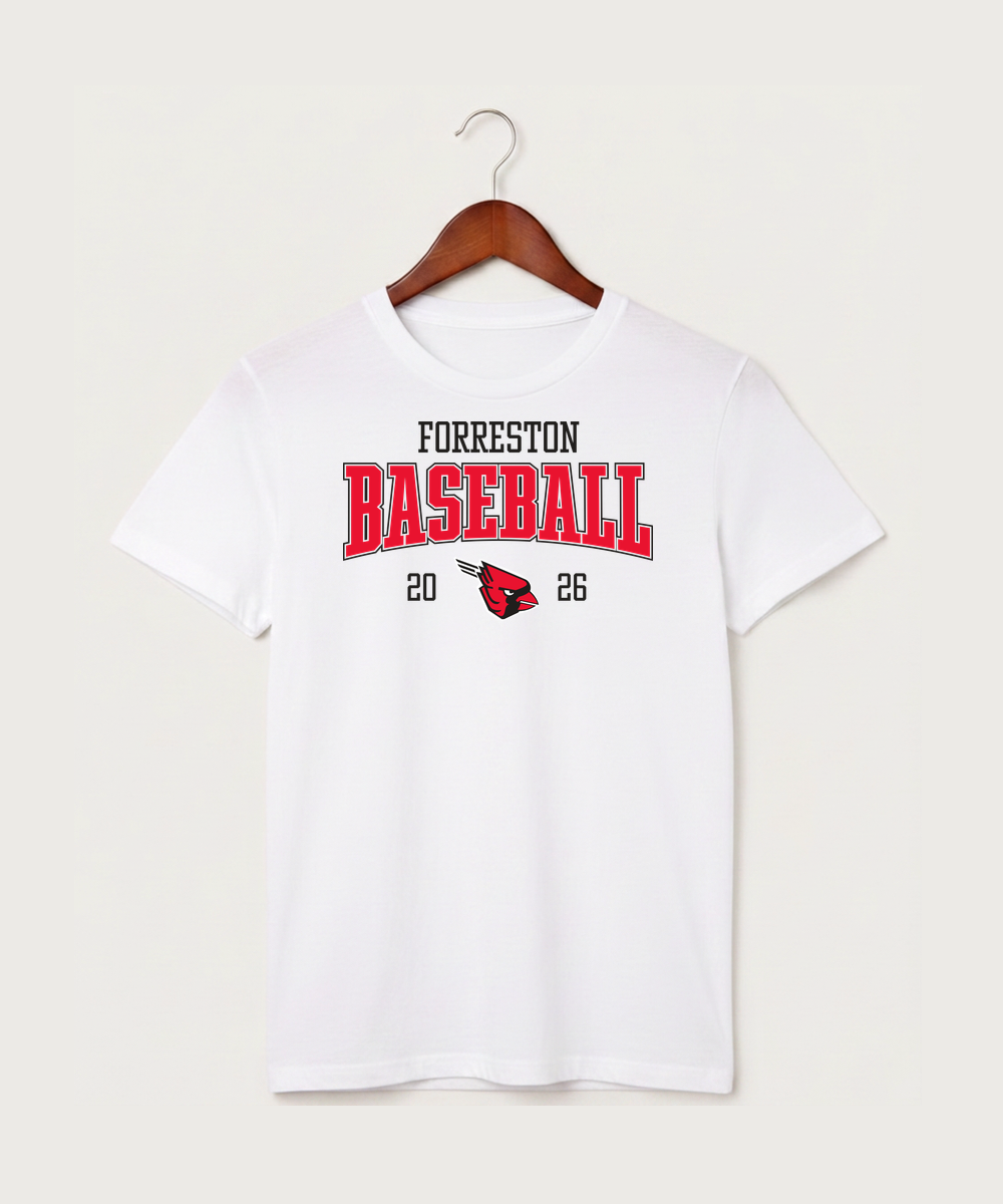 Forreston Baseball - White T-Shirt - Full Front