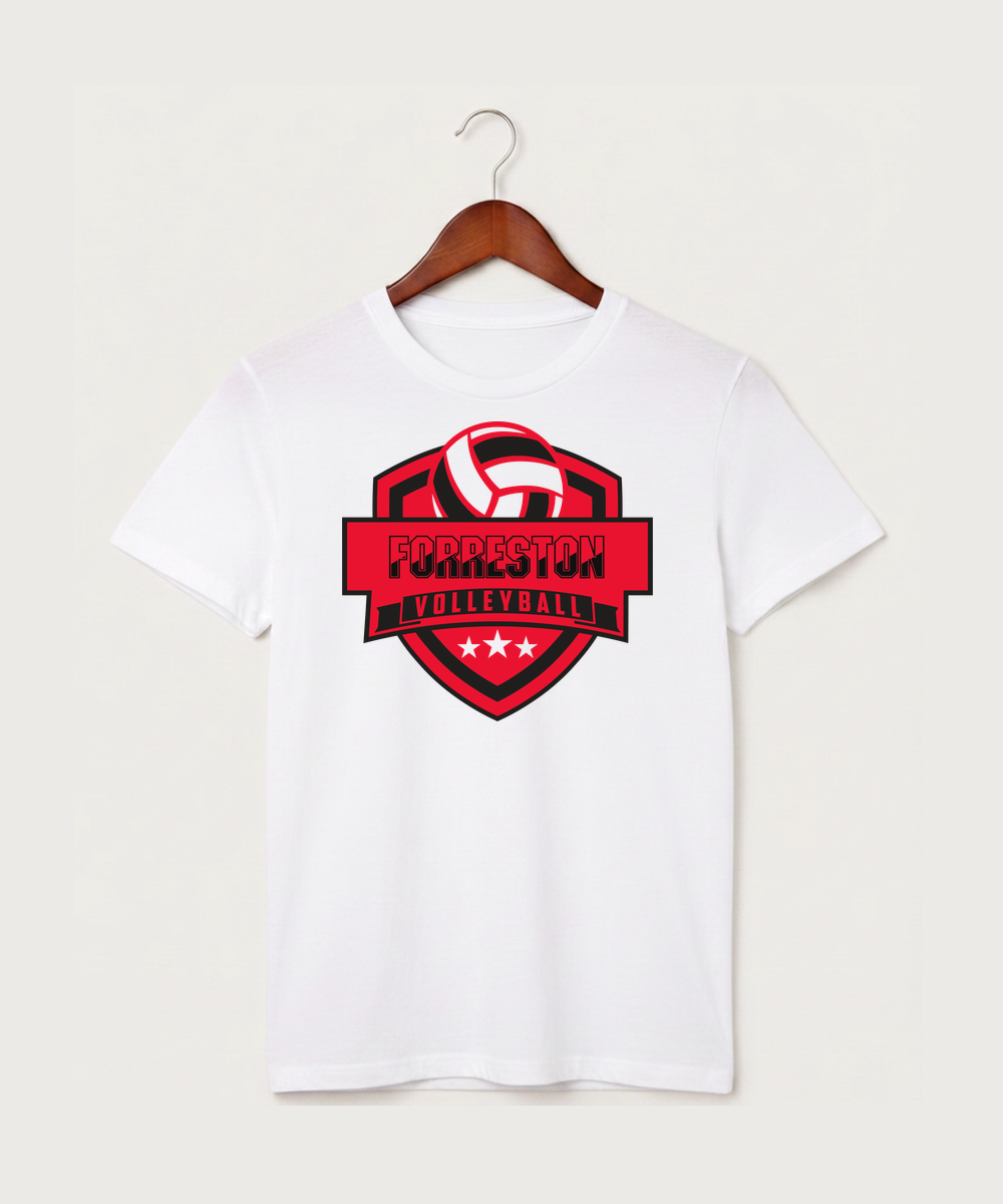 Forreston Volleyball - White T-Shirt - Full Front