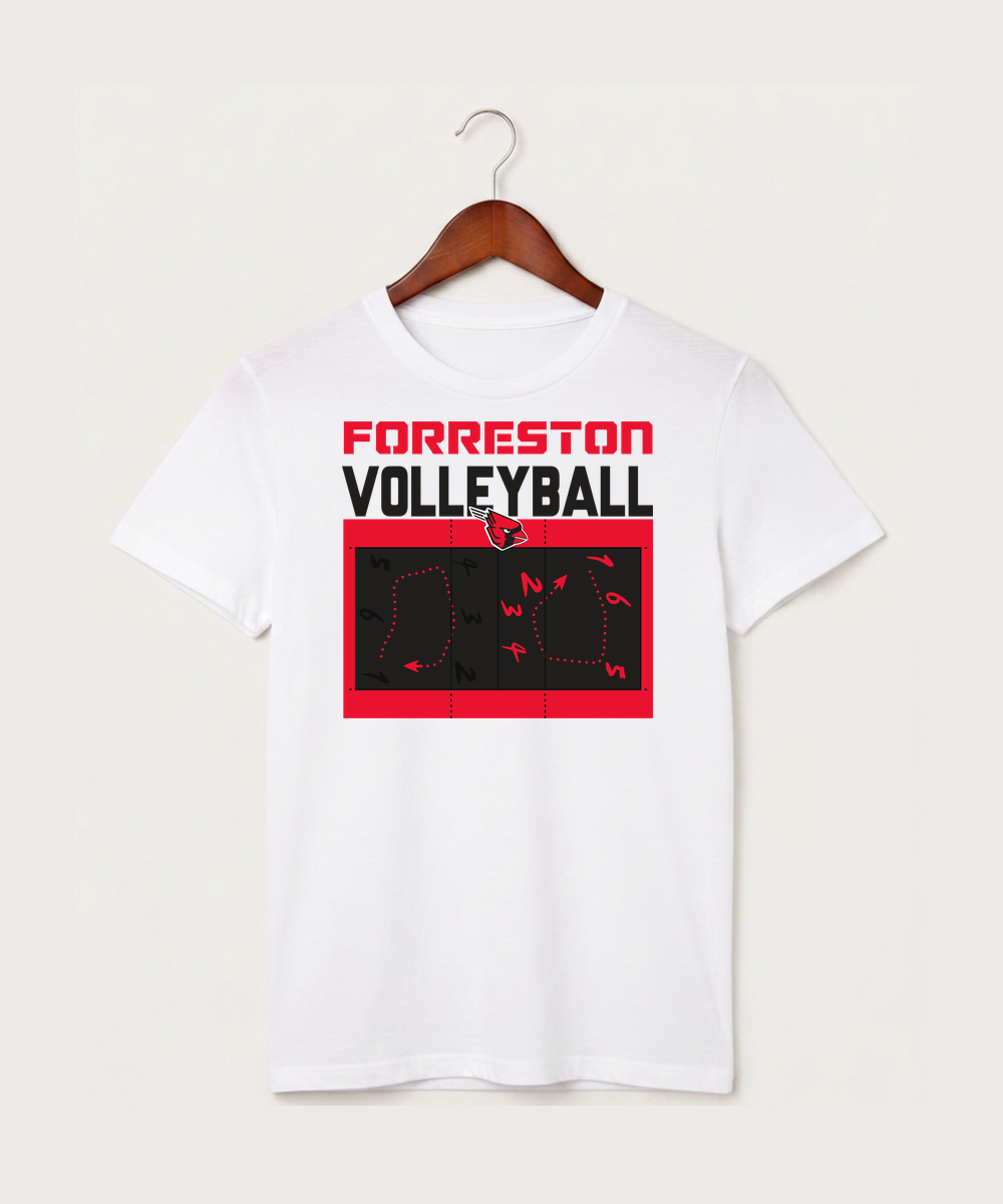 Forreston Volleyball - White T-Shirt - Full Front