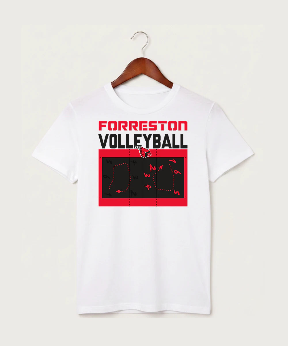 Forreston Volleyball - White T-Shirt - Full Front