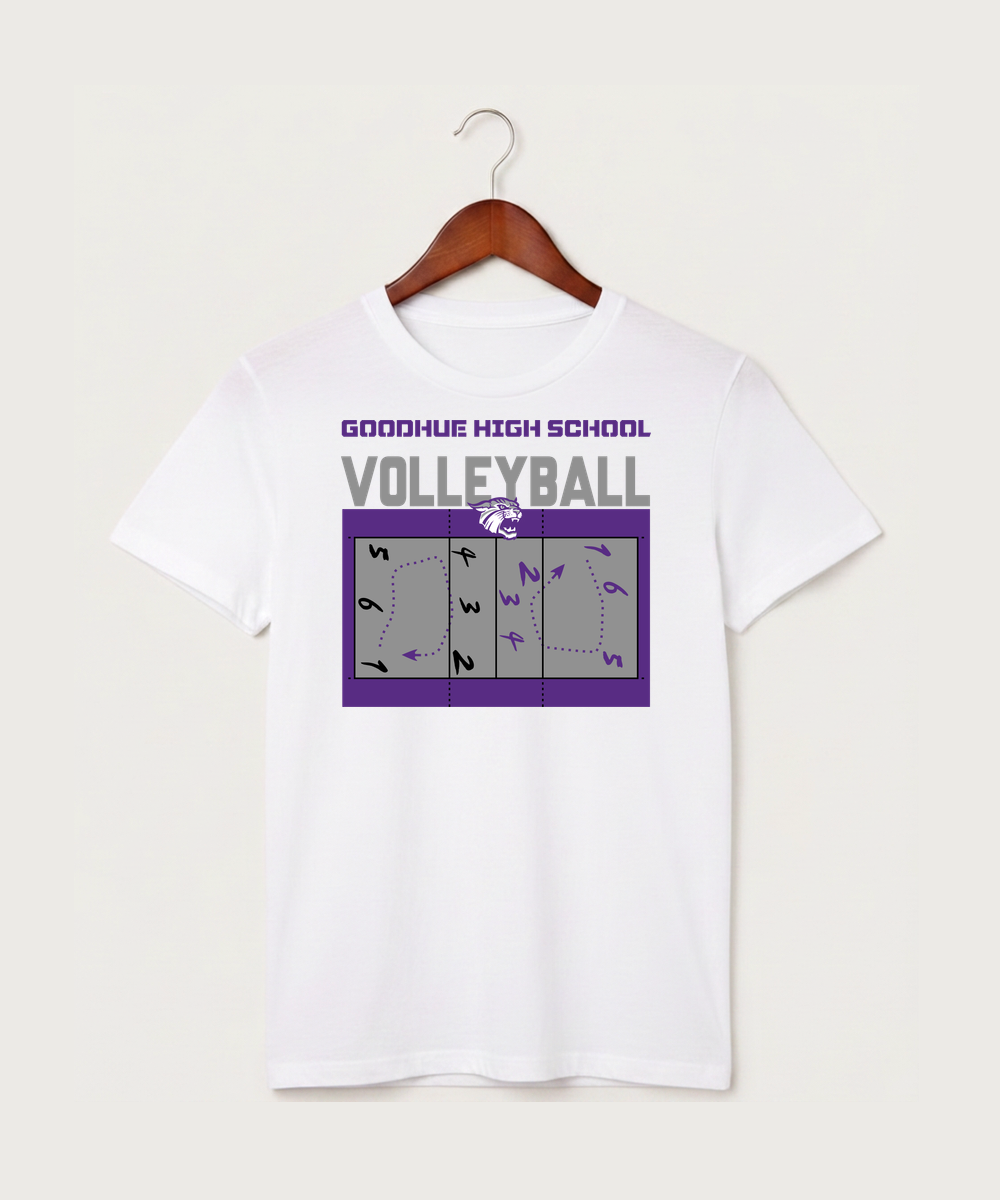 Goodhue High School Volleyball (Girls) - White T-Shirt - Full Front