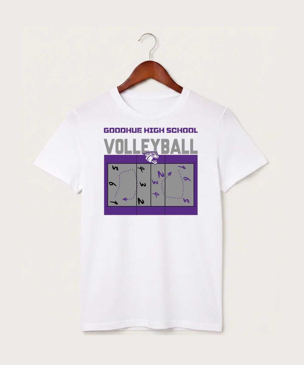 Goodhue High School Volleyball (Girls) - White T-Shirt - Full Front