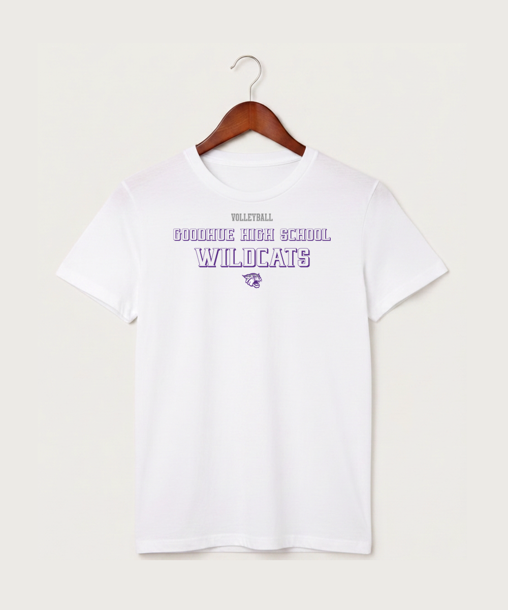 Goodhue High School Volleyball (Girls) - White T-Shirt - Full Front