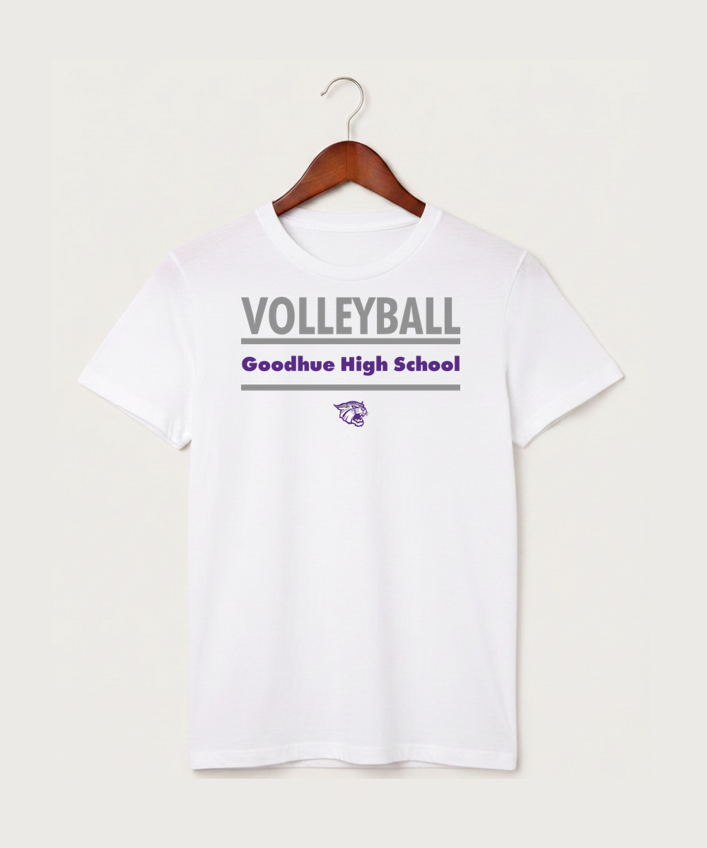 Goodhue High School Volleyball (Girls) - White T-Shirt - Full Front