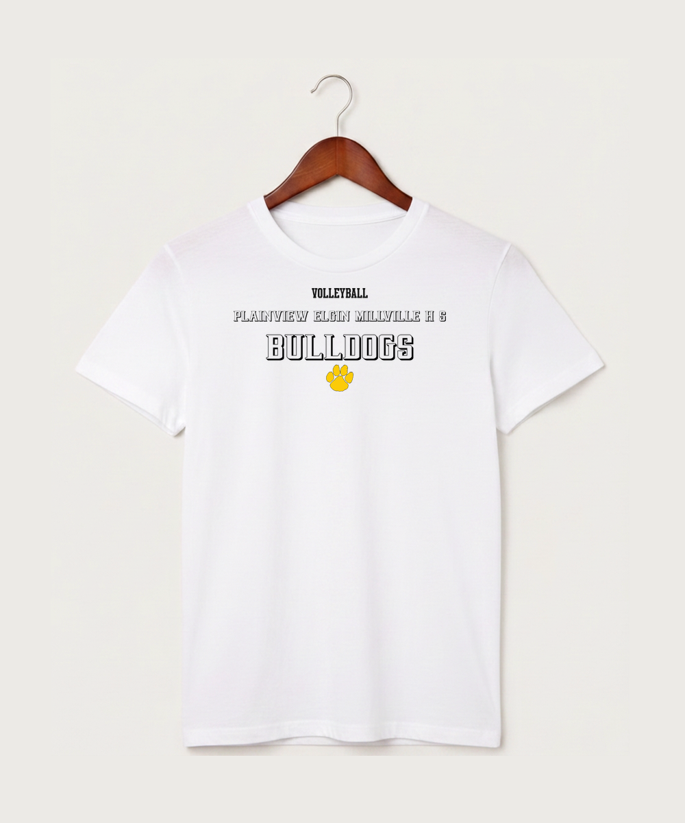 Plainview Elgin Millville H S Volleyball (Girls) - White T-Shirt - Full Front