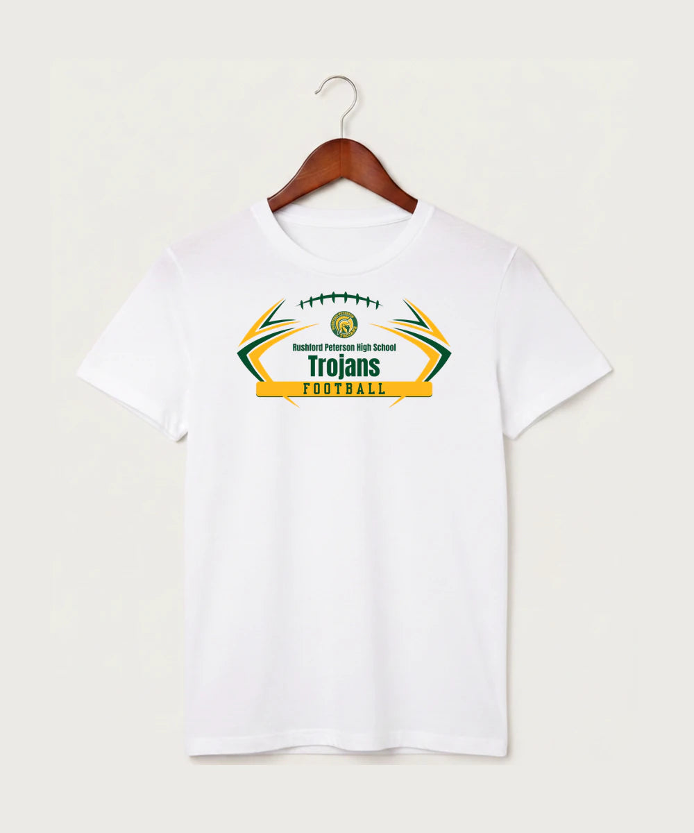 Rushford Peterson High School Football (Boys) - White T-Shirt - Full Front