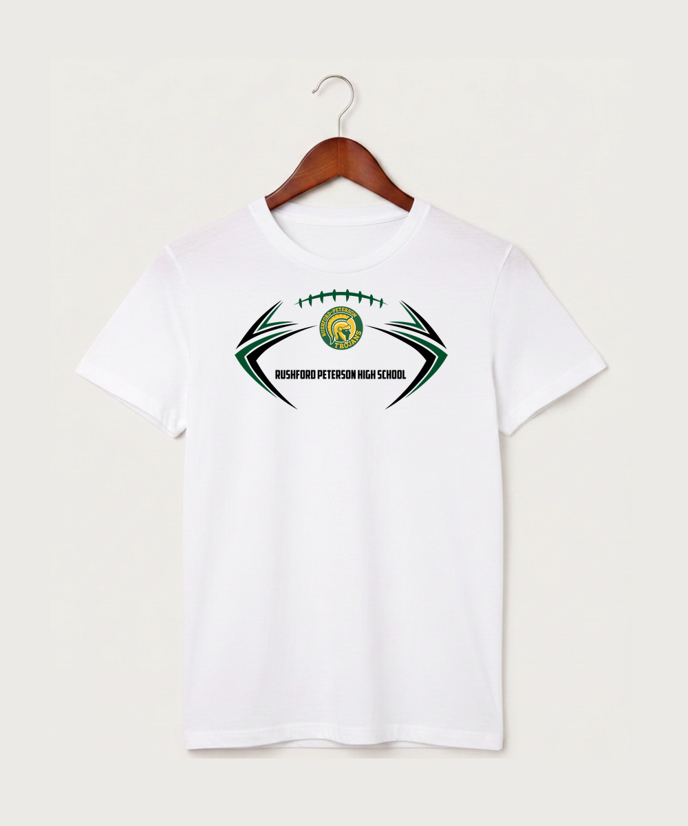 Rushford Peterson High School Football (Boys) - White T-Shirt - Full Front