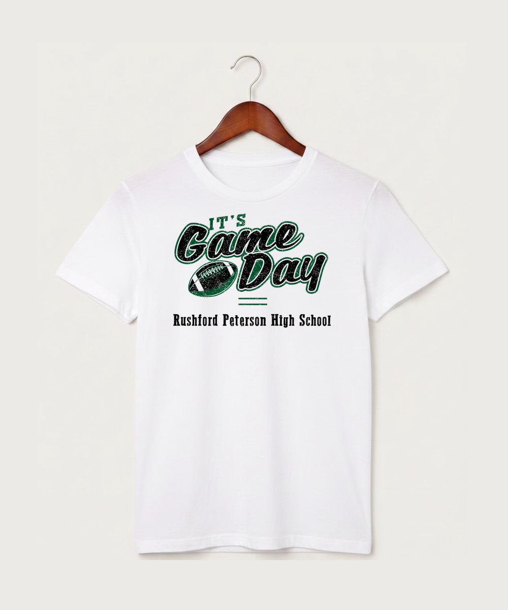 Rushford Peterson High School Football (Boys) - White T-Shirt - Full Front