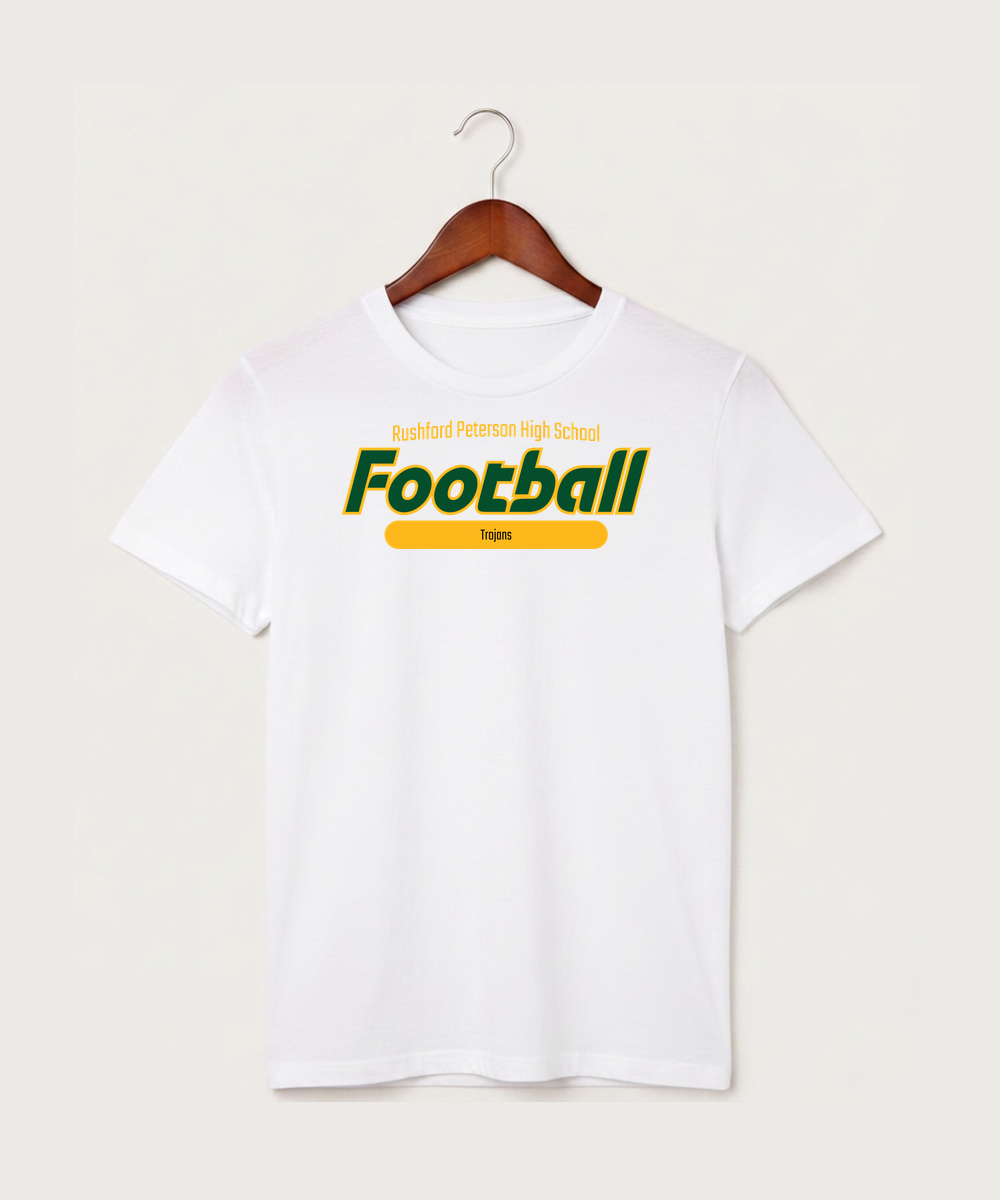 Rushford Peterson High School Football (Boys) - White T-Shirt - Full Front