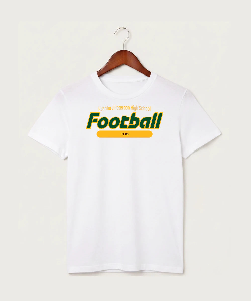 Rushford Peterson High School Football (Boys) - White T-Shirt - Full Front