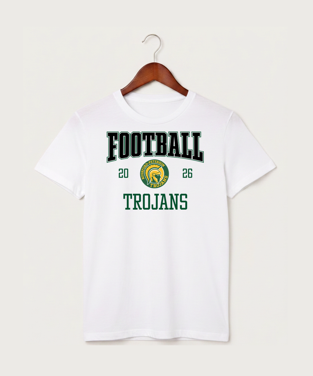 Rushford Peterson High School Football (Boys) - White T-Shirt - Full Front